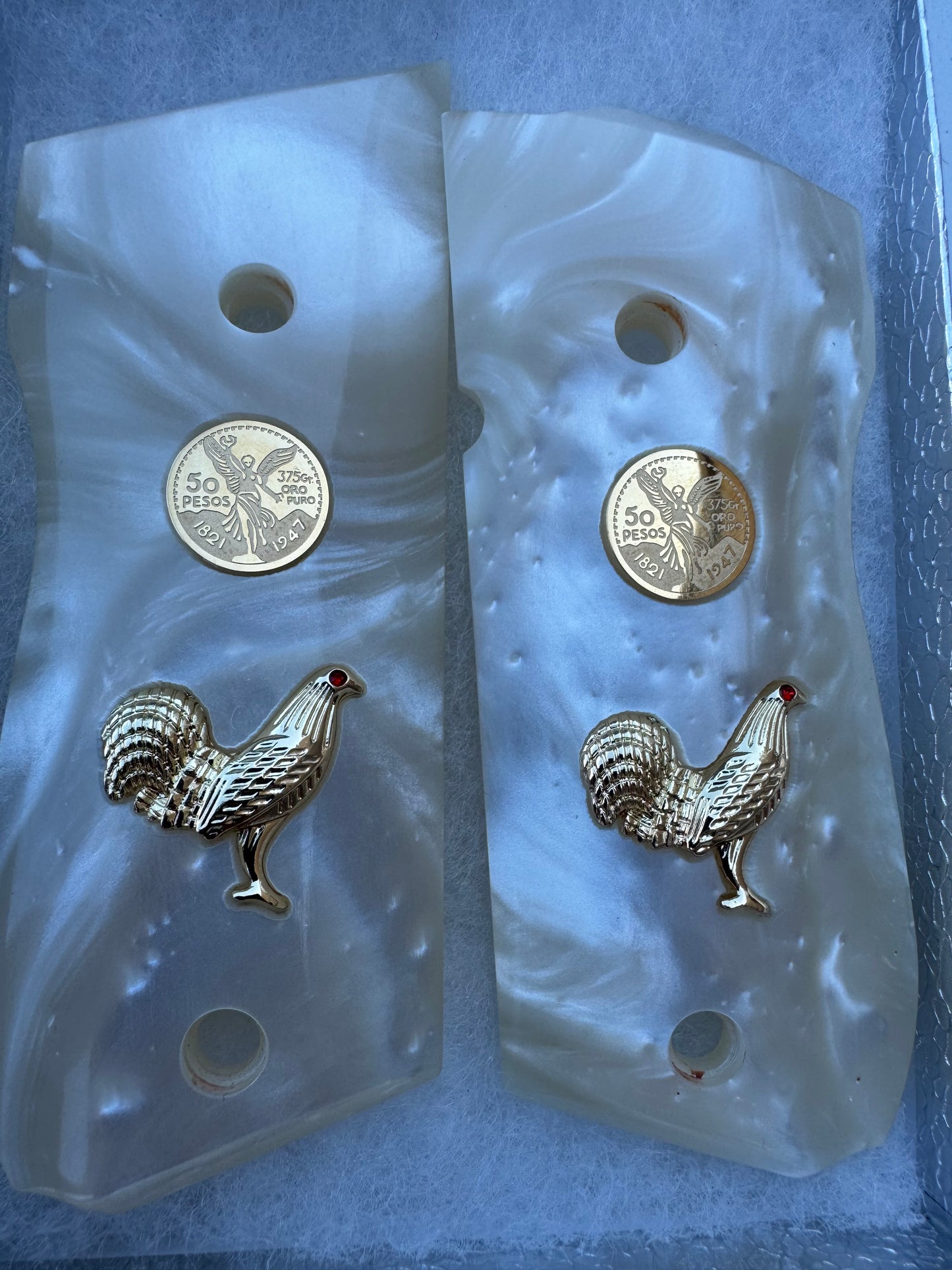 Smith & Wesson 9mm model 39 Mexican Motif Custom Pistol Grips S&W Pearl