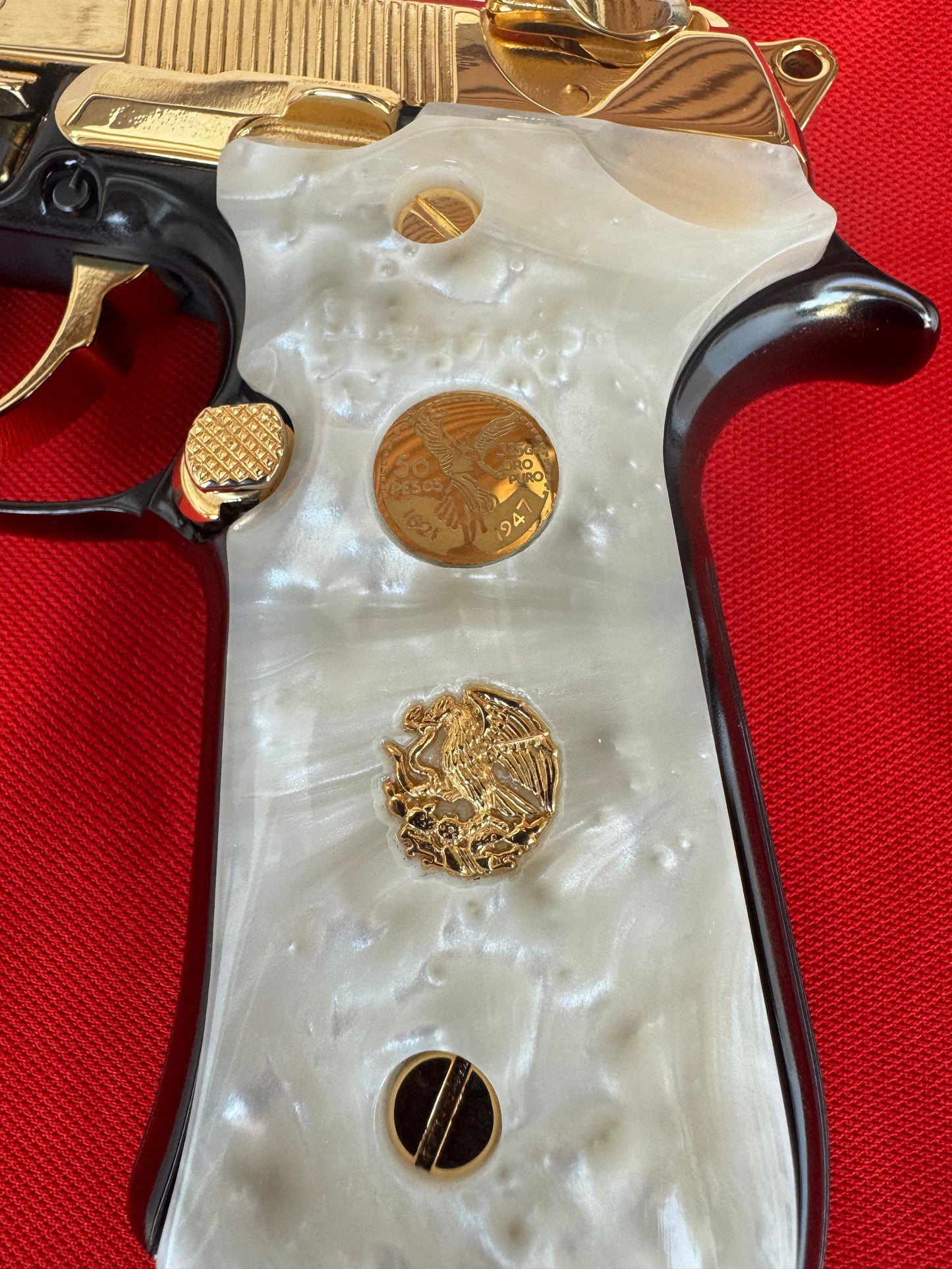 Beretta Custom engraved Centenario  Aguila 14k Gold Fill   92 Fs 96 Fs M9