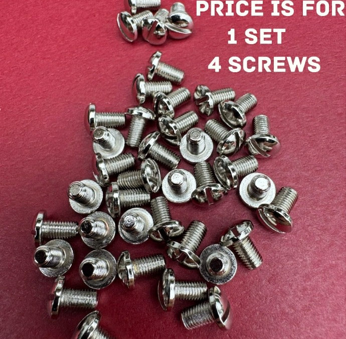 1911 Showcase High Polish Nickel Slotted screws, Colt, Rock Island, Kimber, 38 super, .45 acp.