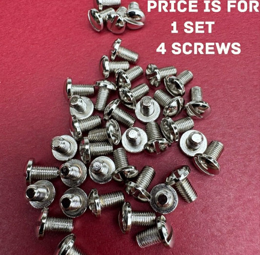 1911 Showcase High Polish Nickel Slotted screws, Colt, Rock Island, Kimber, 38 super, .45 acp.