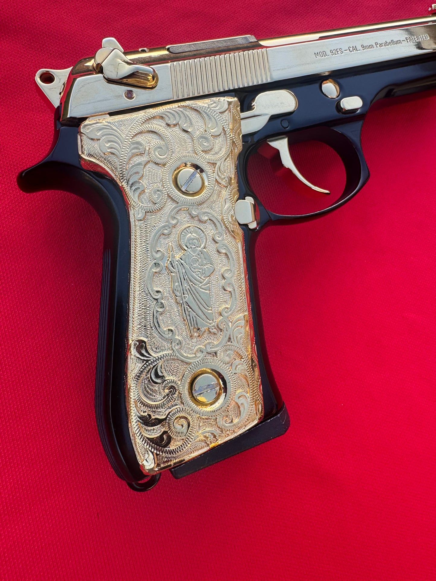 Beretta San Judas Grips 24k gold plated 92 Fs 96 Fs M9