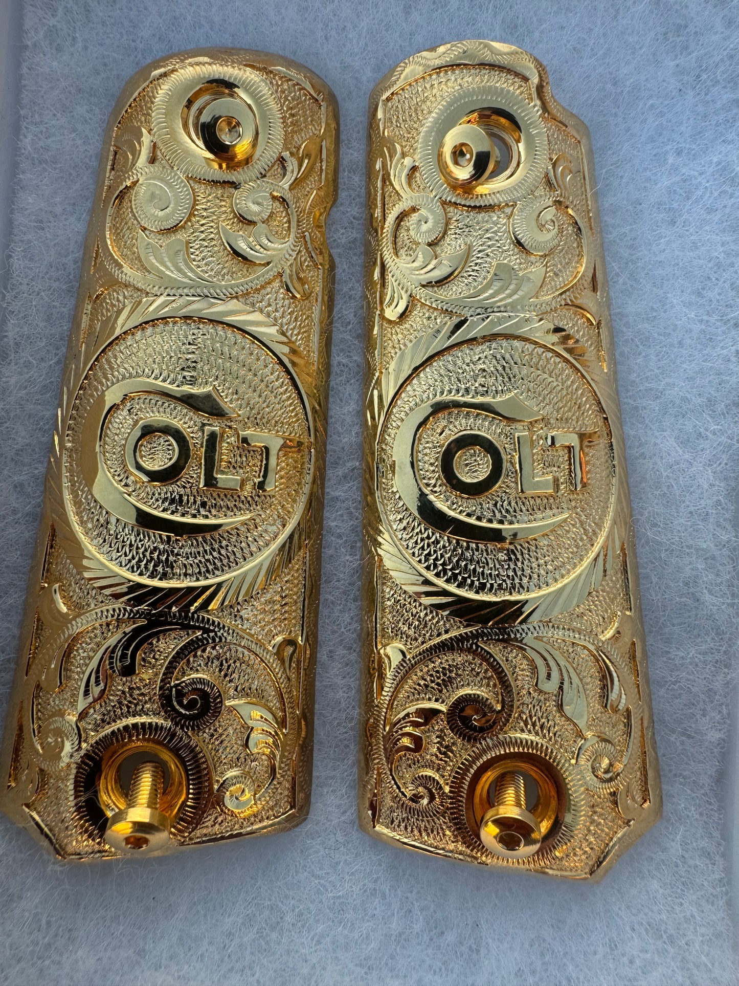 1911 Colt Grips 24k Gold Plated .45 38 Super caliber