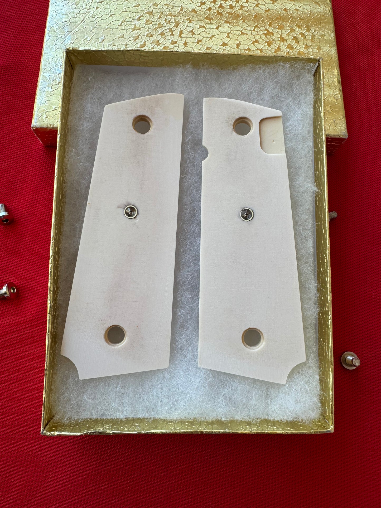 1911 Colt Silver Medallion faux ivory grips 45 38 super