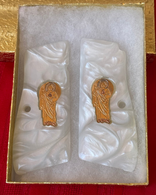 Browning Hi-Power Custom Engraved  San Judas Pistol Grips 9mm Caliber