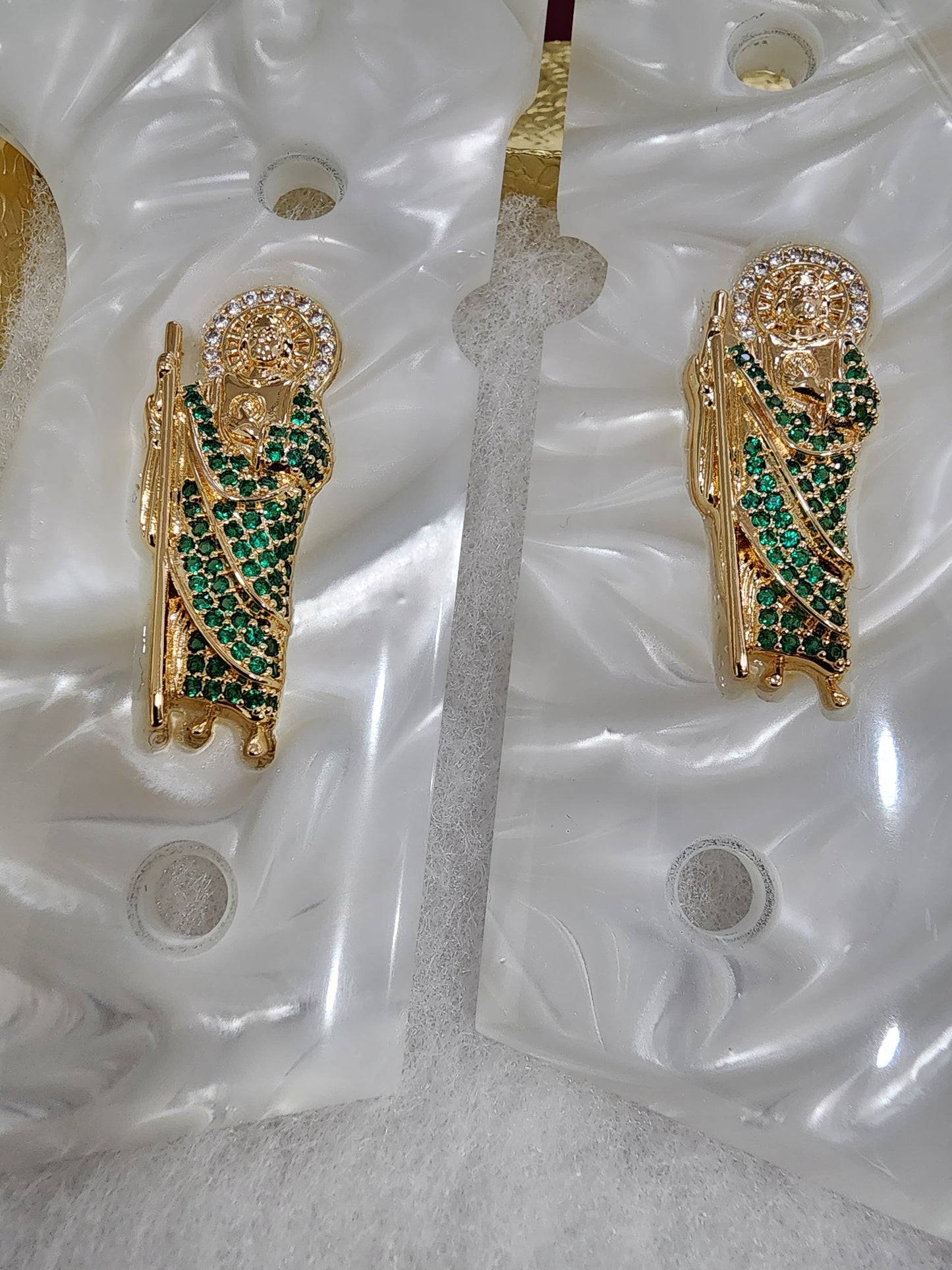 Beretta Custom San Judas cz stone inlay 24k Gold Plated 92 Fs 96 Fs M9