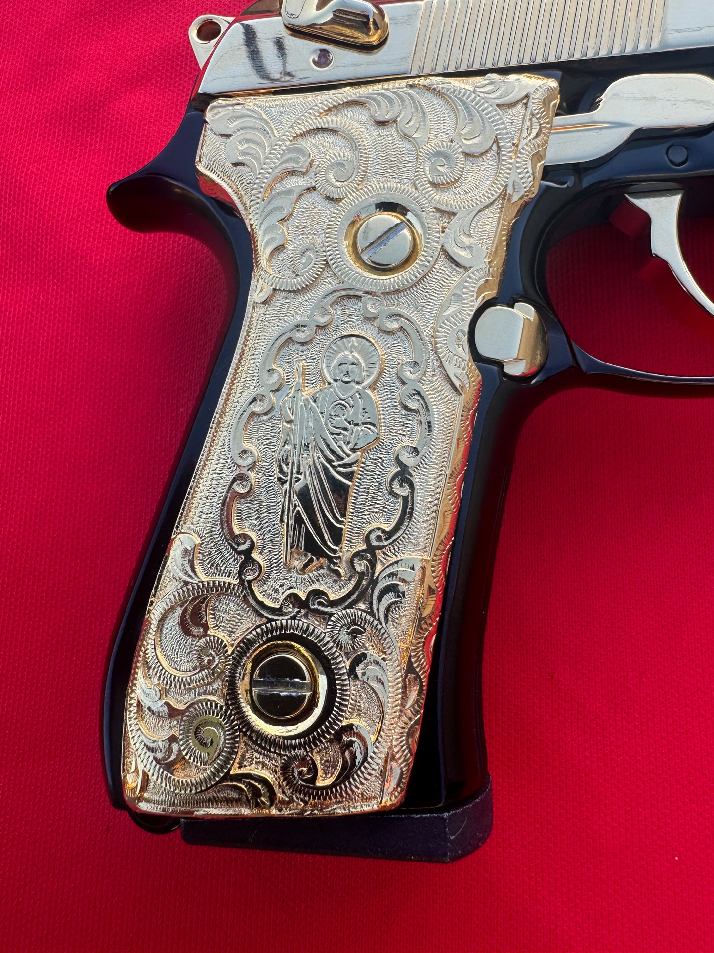 Beretta San Judas Grips 24k gold plated 92 Fs 96 Fs M9