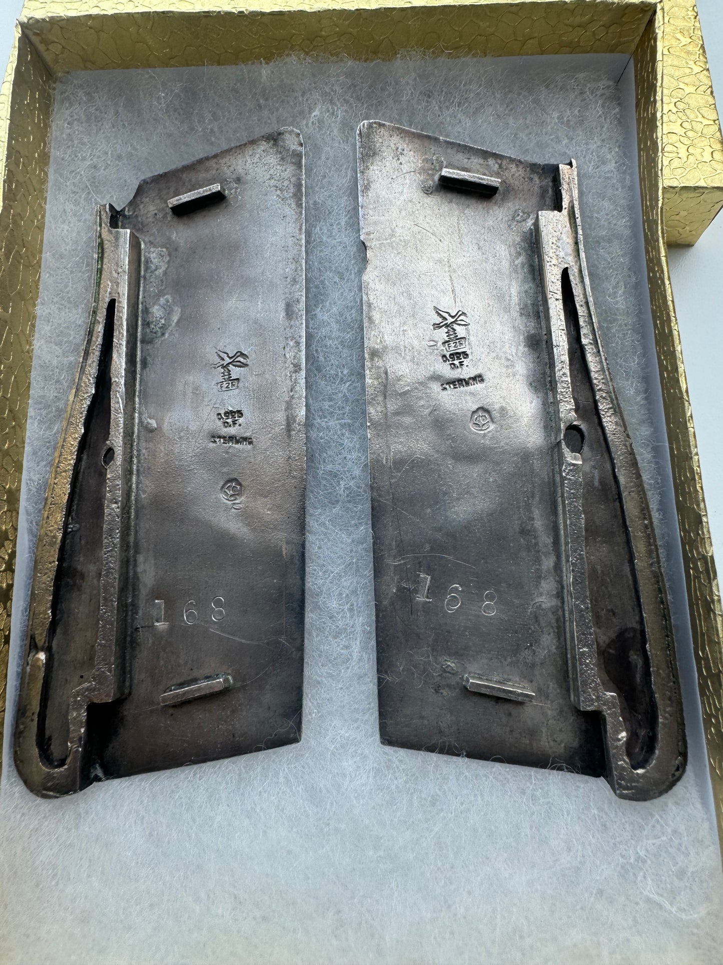 Browning Hi-Power Vintage 9.25 Silver & 14kt Gold Grips