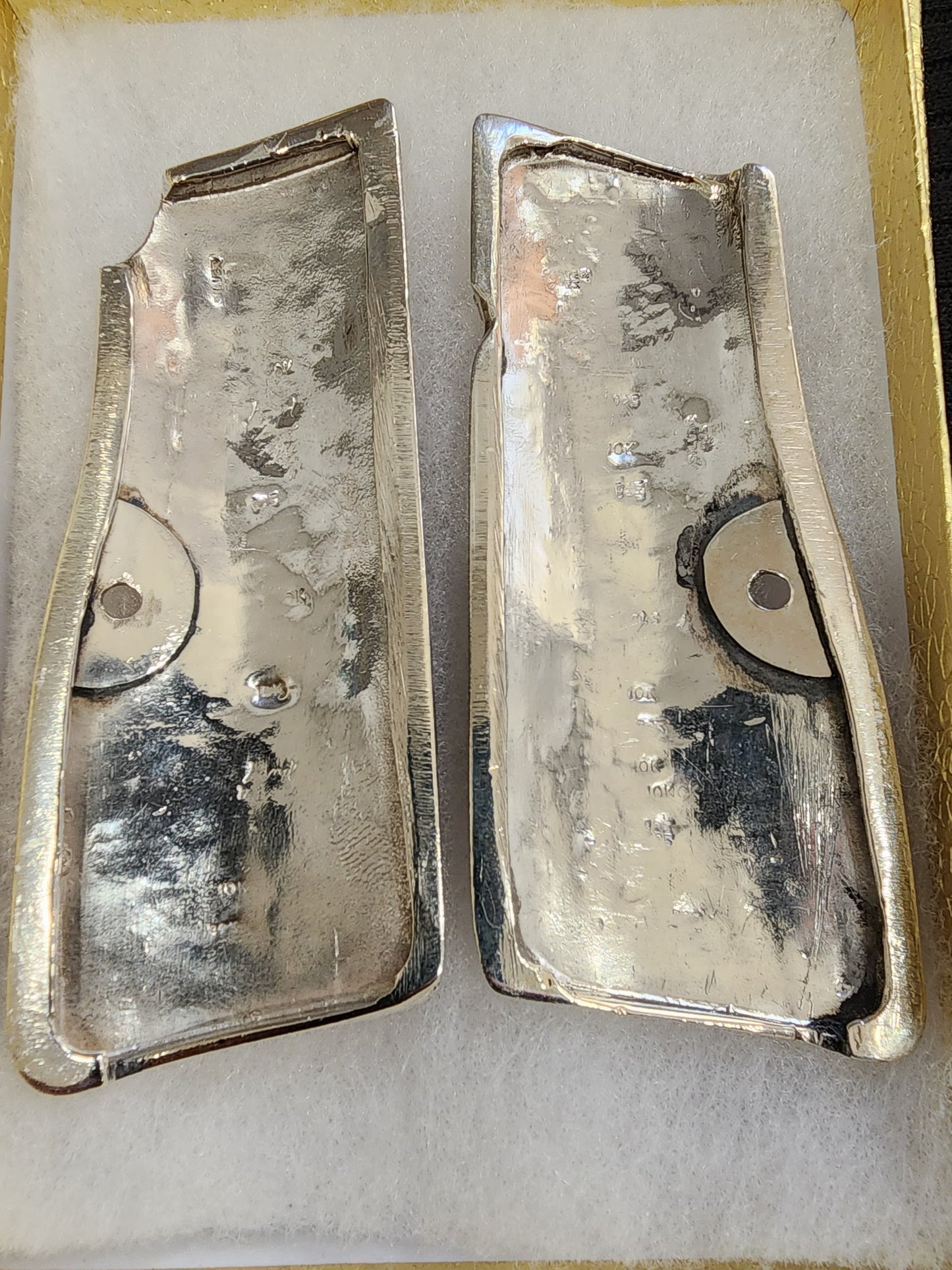 Browning Hi-Power Vintage 9.25 Silver & 10kt Gold Grips