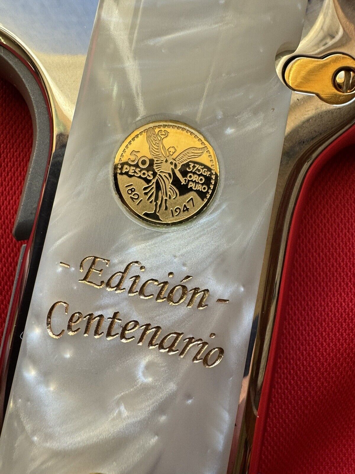 1911 Pearl Mini Centenario 14k Gold Filled Coin Grips 45 acp 38 Super