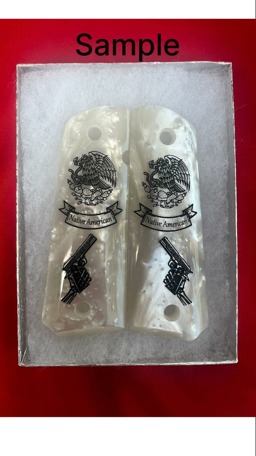 1911 Pearl Laser Engraved /FREE NAME ON BANNER/ !! Grips 45 acp 38 Super cal