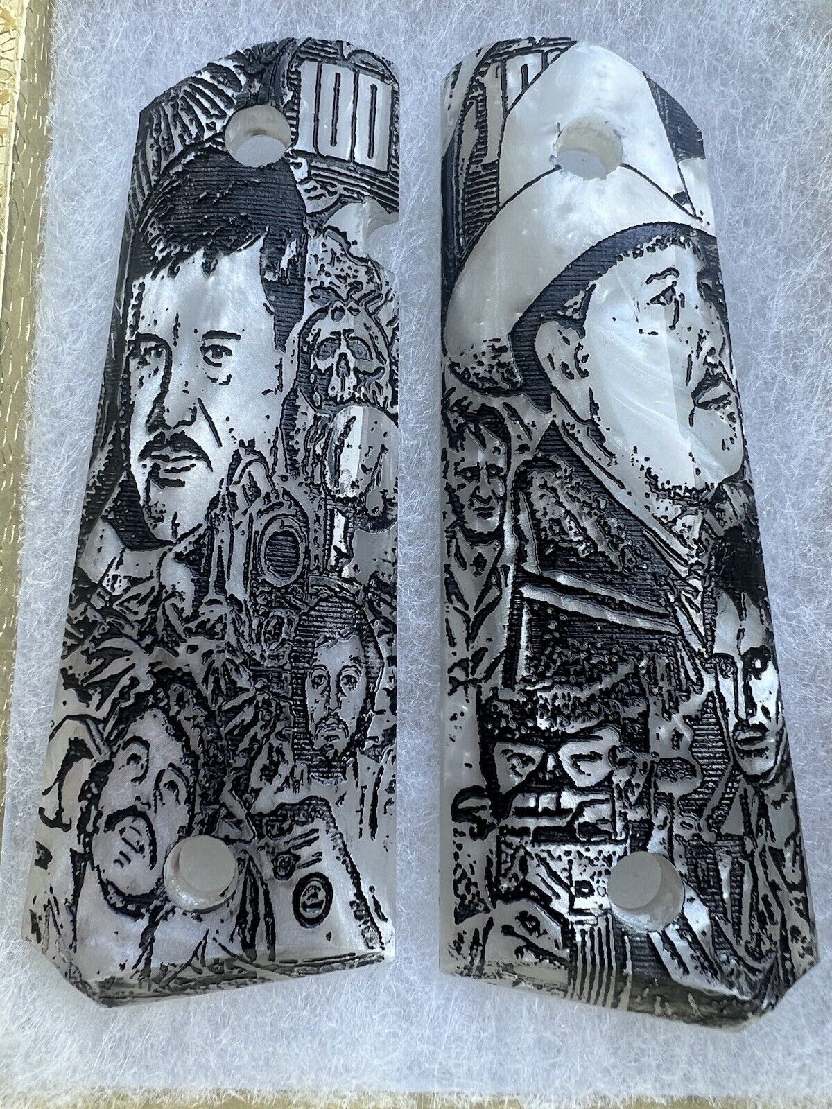 1911  Pearl Custom Sinaloa Pattern Grips  45 acp 38 Super