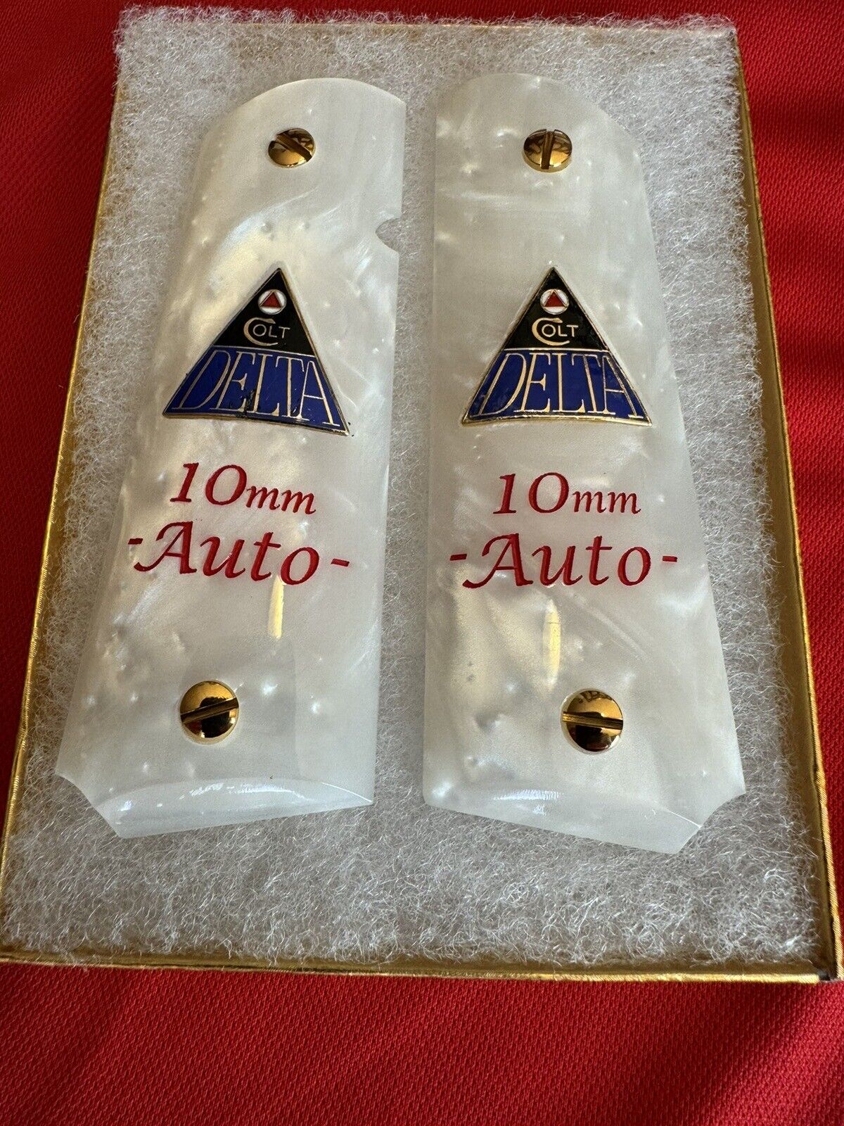 1911 Pearl Custom Designed Delta Elite Medallion Gold Cup 10mm Grips