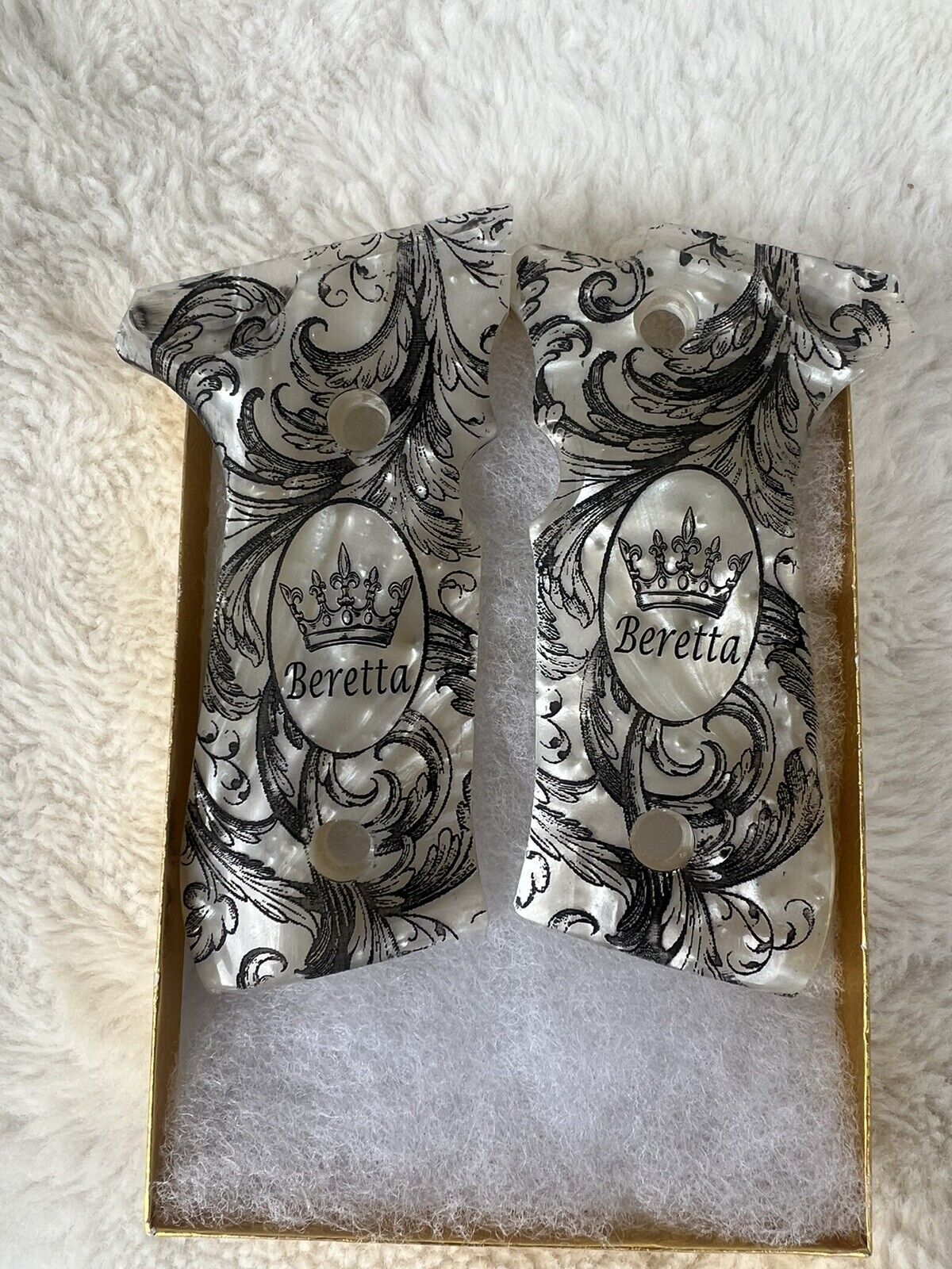 Altamont Beretta 9mm 40 Cal Custom engraved Scrolls   92 Fs 96 Fs M9 Pearl