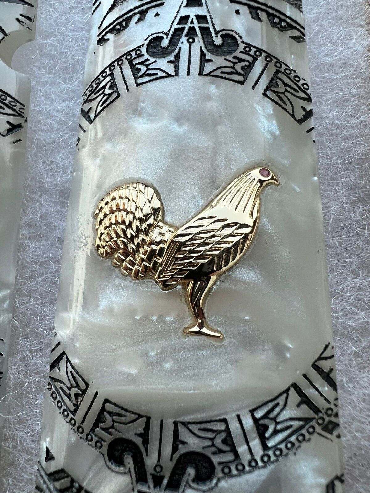 1911 Gold Plated Rooster/Aztec Pearlite Engraved grips 45 38 super Rare