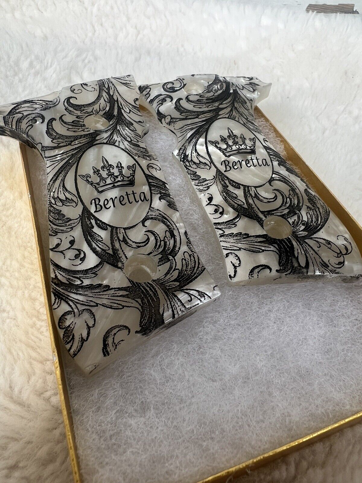 Altamont Beretta 9mm 40 Cal Custom engraved Scrolls   92 Fs 96 Fs M9 Pearl