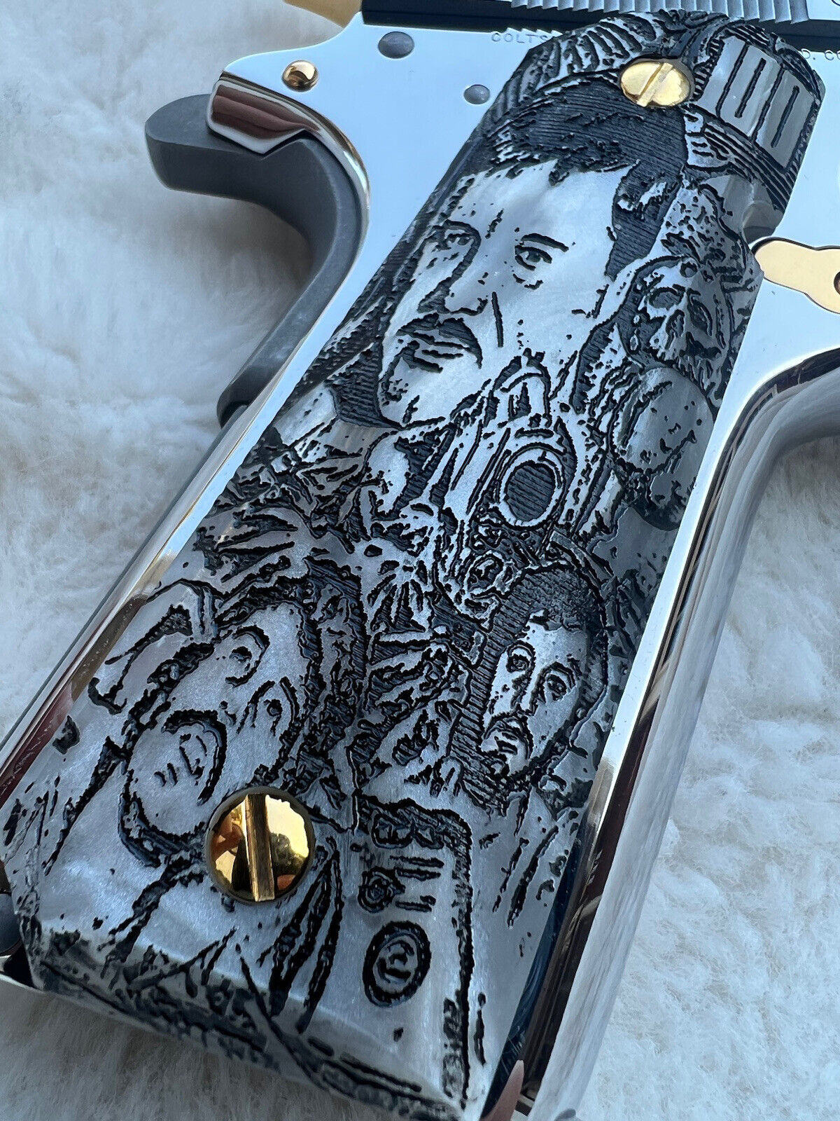 1911  Pearl Custom Sinaloa Pattern Grips  45 acp 38 Super