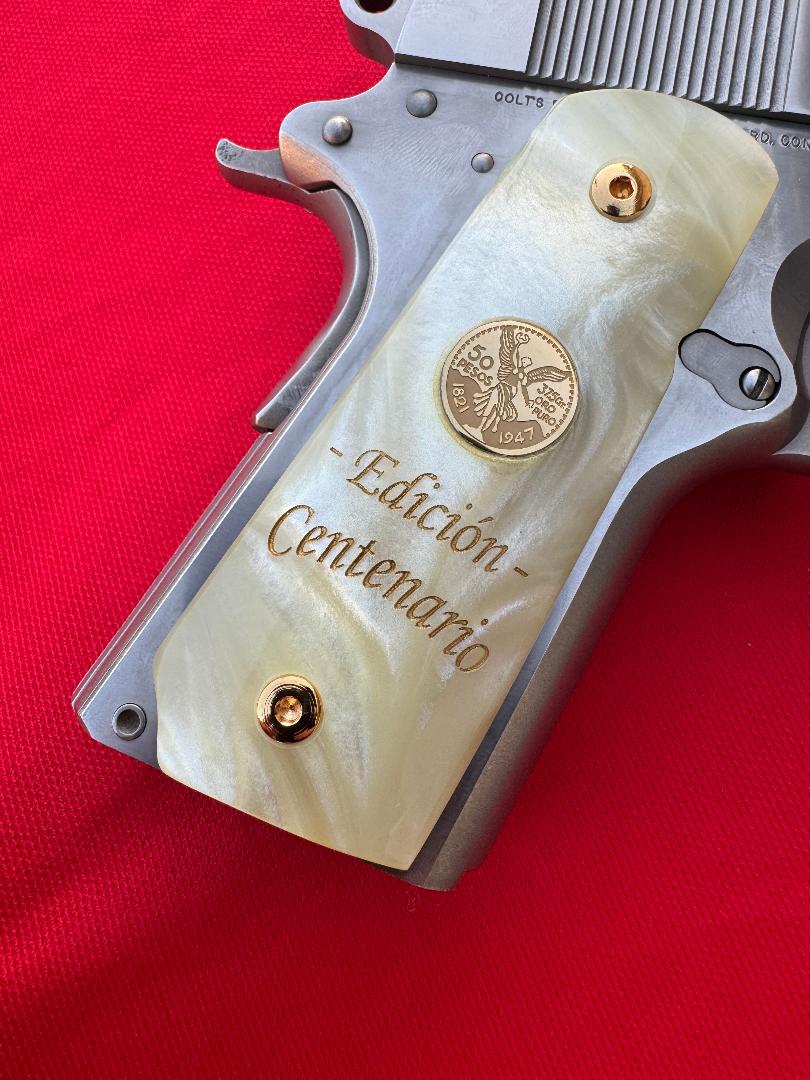 1911 Officer's Model Edicion Centenario Pearlite Custom Pistol Grips