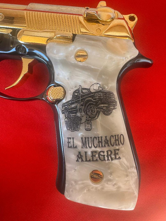 Beretta "El Muchacho Alegre" Grips 24k gold plated 92 Fs 96 Fs M9