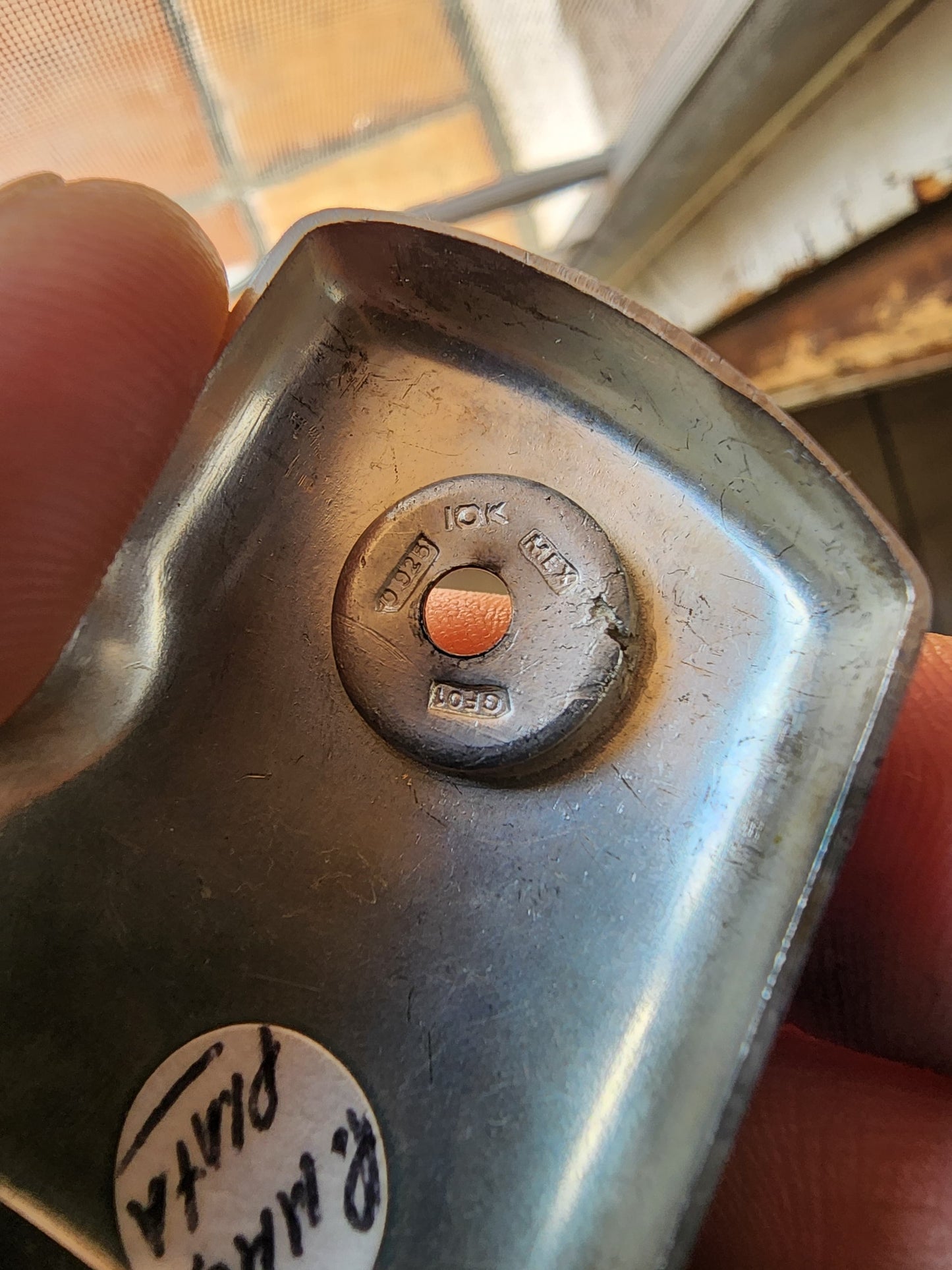 9.25 10kt gold inlay Silver Mexican Vintage Engraved Pistol Grips COLT 38 super/45