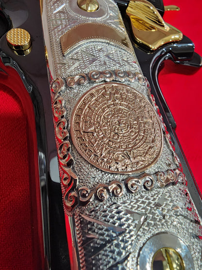 1911 sterling silver / 10kt Gold Handmade and Engraved Mexican Motif grips