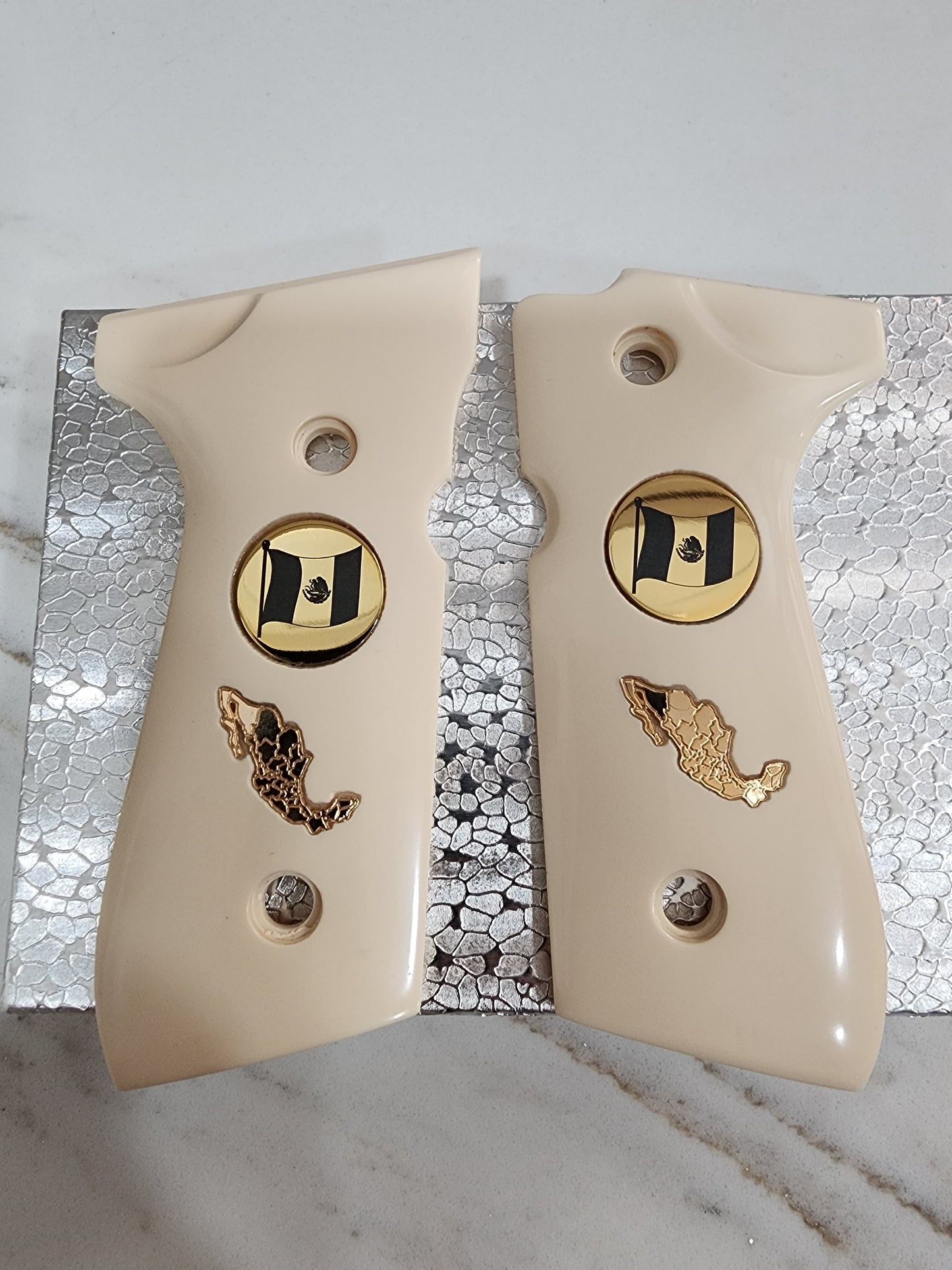 Beretta 92fs - Mexican Flag Medallion & Mexico Map - Composite Grips 96 Fs M9