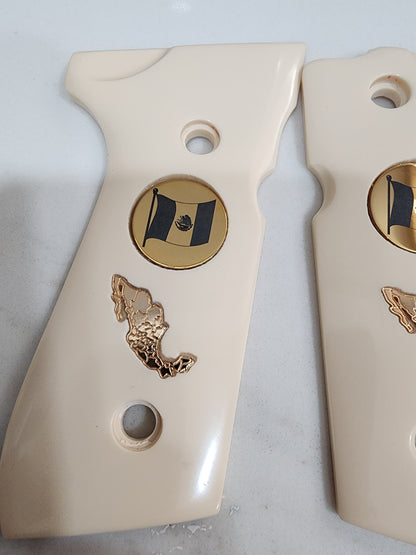 Beretta 92fs - Mexican Flag Medallion & Mexico Map - Composite Grips 96 Fs M9