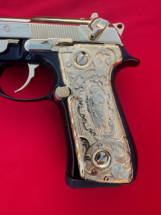 Beretta San Judas Grips 24k gold plated 92 Fs 96 Fs M9