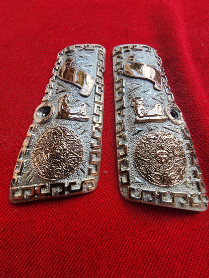 Browning Hi-Power Vintage 9.25 Silver & 10kt Gold Grips