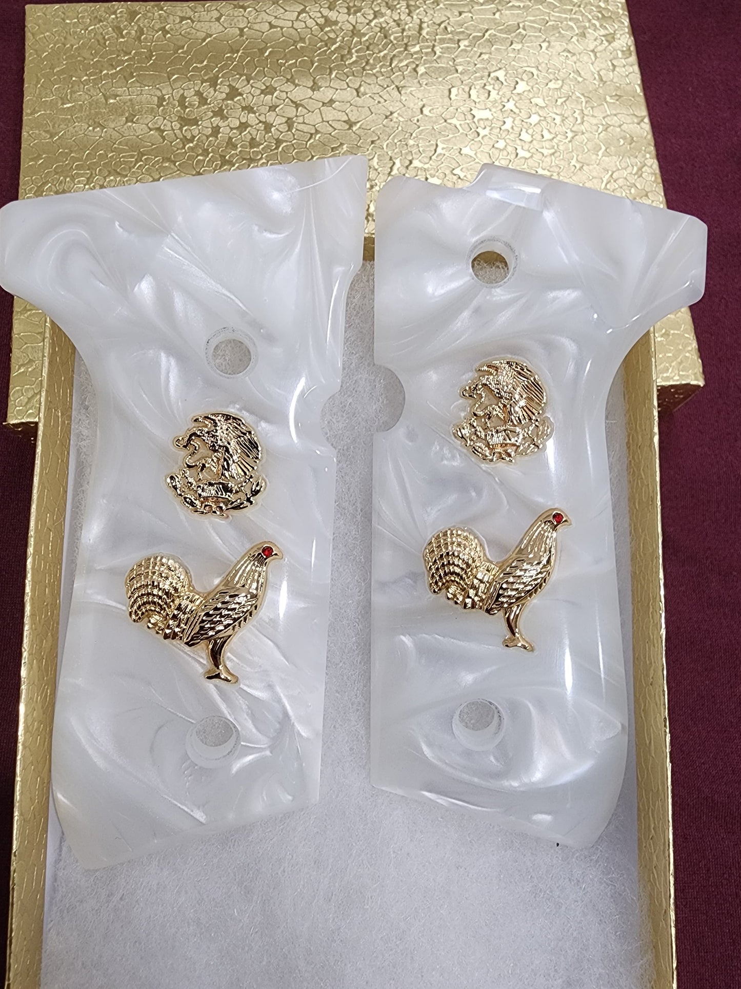 Beretta Custom Aguila and Rooster with cz stone inlay 24k Gold Plated 92 Fs 96 Fs M9