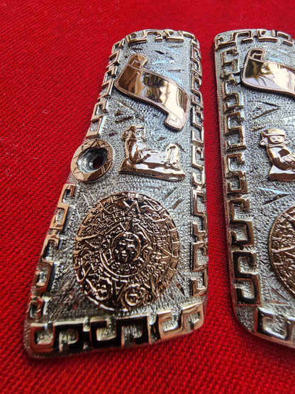 Browning Hi-Power Vintage 9.25 Silver & 10kt Gold Grips