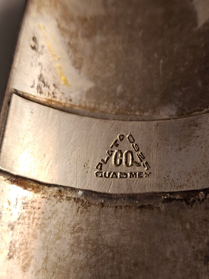 9.25 Silver Mexican Vintage Engraved Pistol Grips COLT 38 super/45