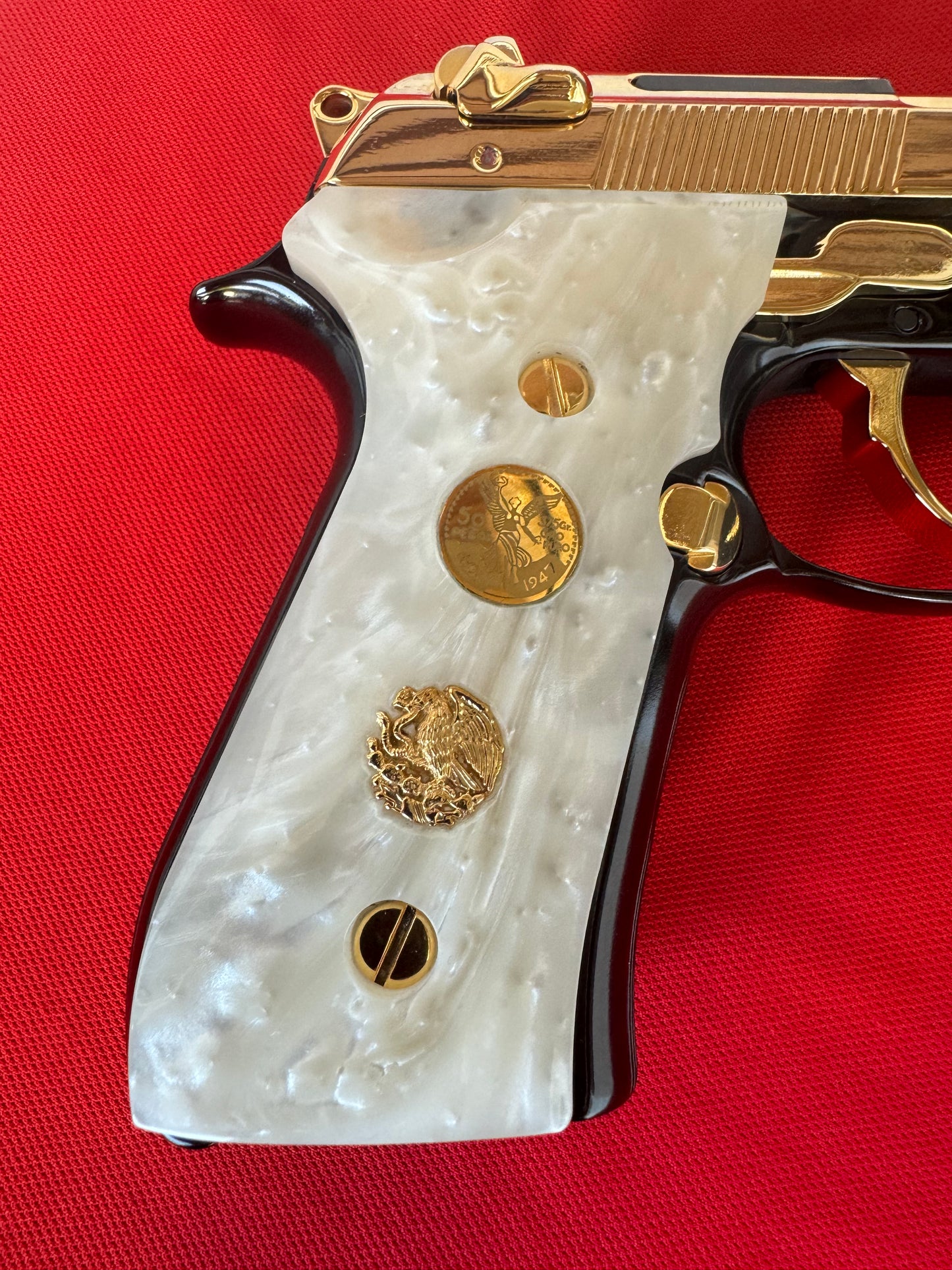 Beretta Custom engraved Centenario  Aguila 14k Gold Fill   92 Fs 96 Fs M9