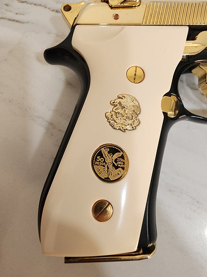 Beretta "Mexican Eagle" “Centenario” Bone Composite Grips 92 Fs 96 Fs M9