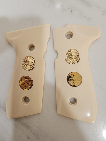 Beretta "Mexican Eagle" “Centenario” Bone Composite Grips 92 Fs 96 Fs M9