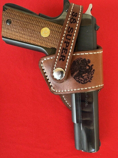 1911 Mexican Eagle "HANDMADE" Leather Holster 38 Super Colt, Kimber, Rock Island
