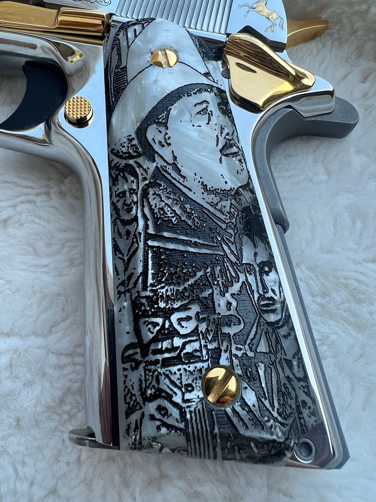 1911 Pearl Custom Sinaloa Pattern Grips 45 acp 38 Super β Gun Grip Gallery