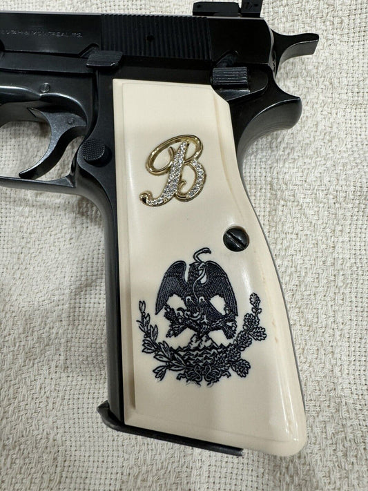 Browning Hi-Power Custom Engraved Aguila Pistol Grips 9mm Caliber