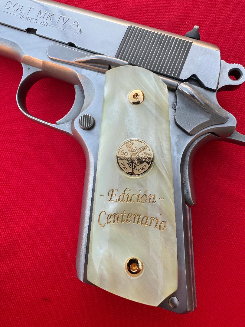 1911 Officer's Model Edicion Centenario Pearlite Custom Pistol Grips